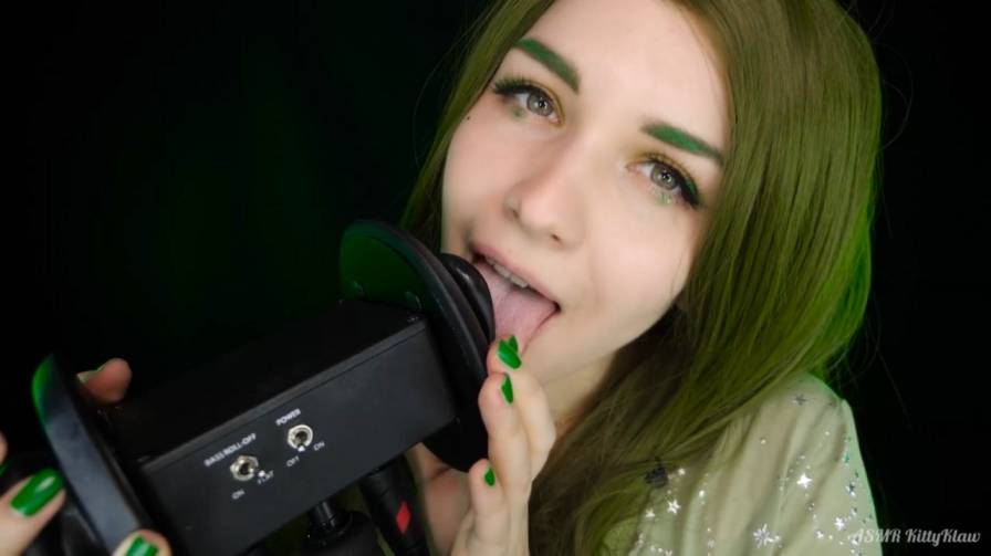 ASMR KittyKlaw Green Licking And Mouth Sounds Patreon Video Leaked