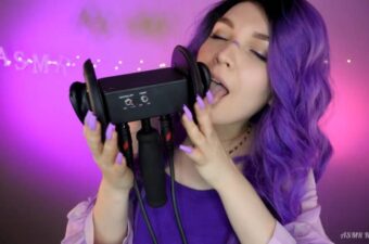 ASMR KittyKlaw Purple Licking And Mouth Sounds Patreon Video Leaked